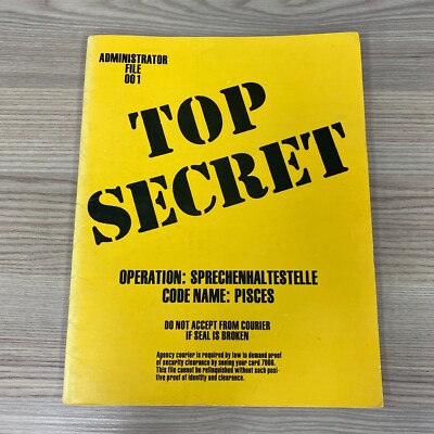 TOP SECRET INTRODUCTORY RPG ROLEPLAY ADMIN FILE 001 CODE NAME PISCES 1980 TSR