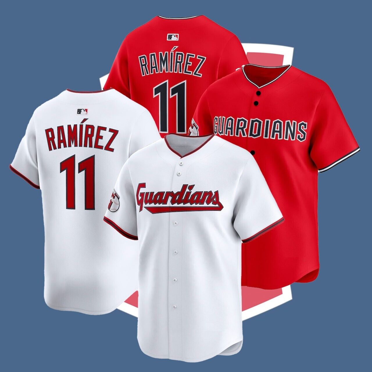 Jose Ramirez #11 Cleveland Guardians Jersey Available in Sizes S-5XL