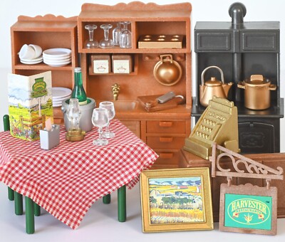 Sylvanian Harvester Restaurant Ersatzteile. Till Lampe Wein Essen Speisekarte Calico Critters