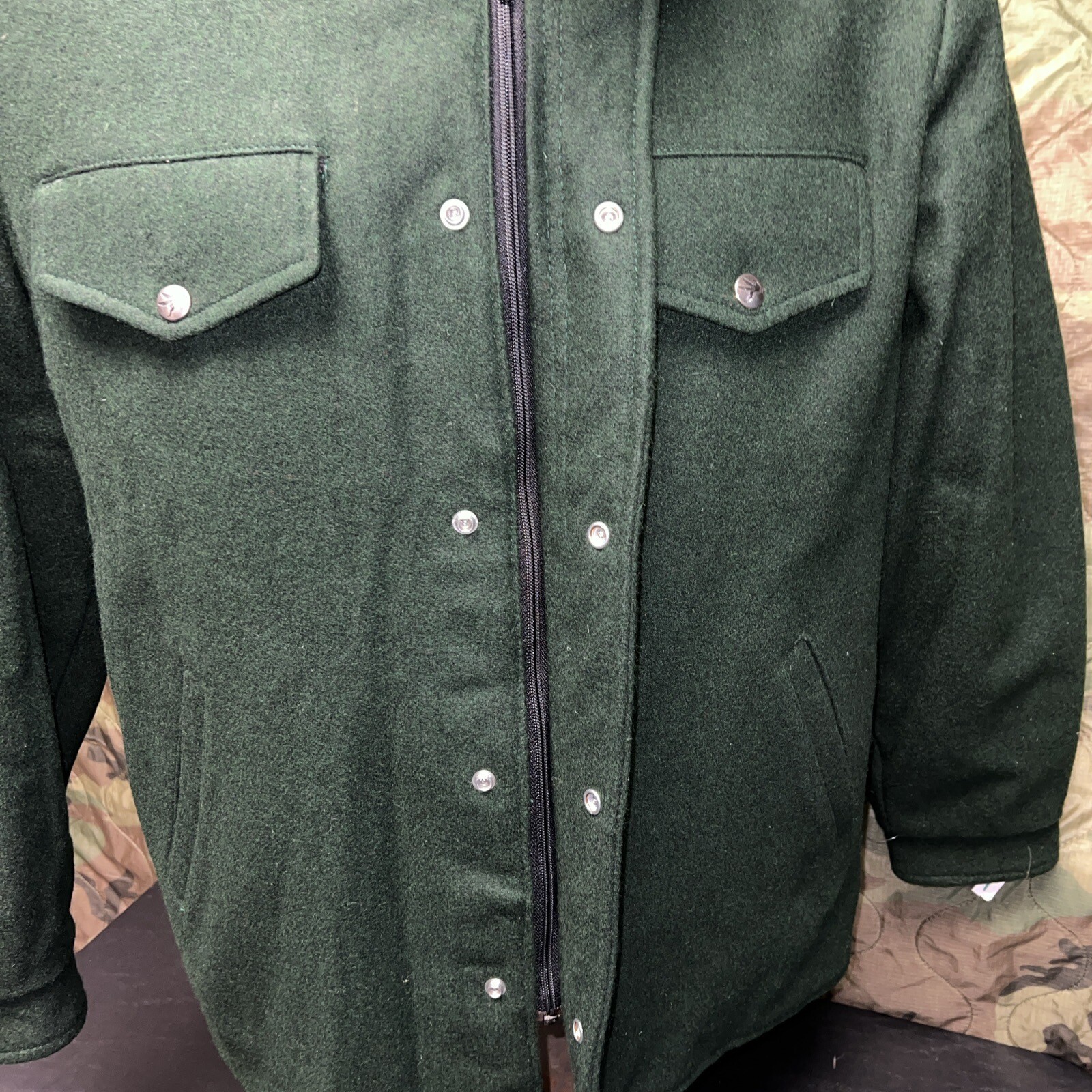 Trappings Mens Medium WOOL Fleece Lined Leather CRUISER Jacket/EPAULETS