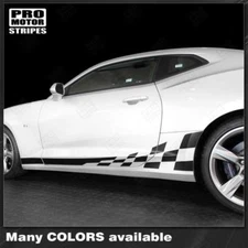 Chevrolet Camaro 2016-2023 Checkered Rocker Side Stripes Decals (Choose Color)