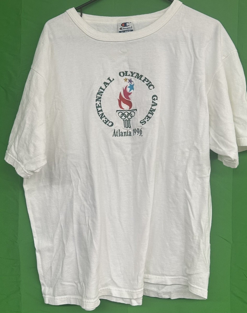 1996年 Olympic Game Shirt アトランタ USA VTG 1996 Atlanta Olympic Games T-Shirt Navy Blue USA XXVI Sz
