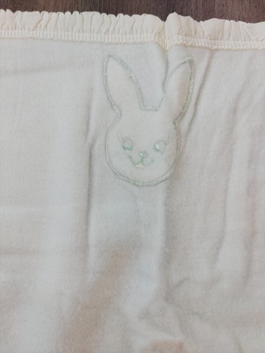 Vintage Quiltex Baby Blanket Crib Blanket Rabbit Bunny Comforter Union Made USA - Picture 8 of 13