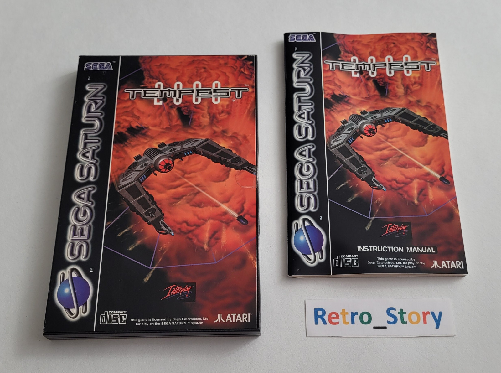 ⚠️BOITE & NOTICE SANS JEU⚠️- SEGA SATURN - Tempest 2000 - PAL