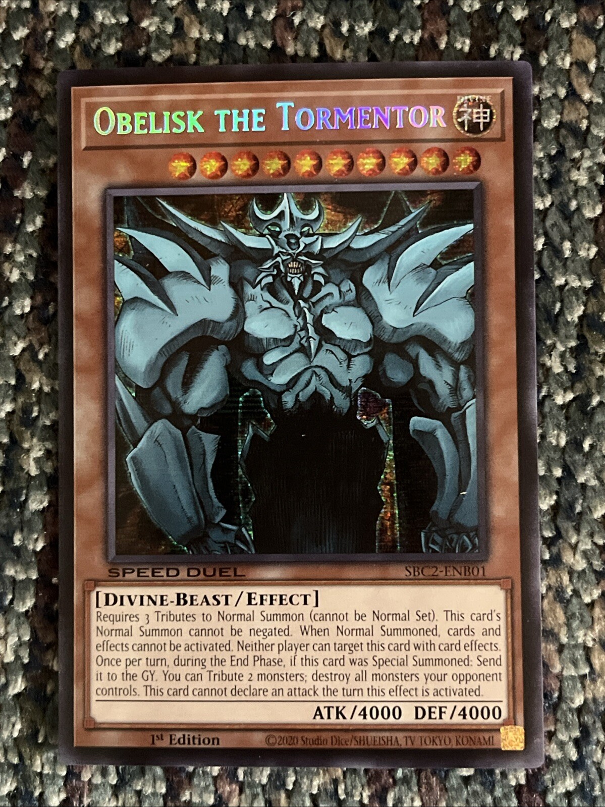 Obelisk The Tormentor Yu-Gi-Oh Trading Card