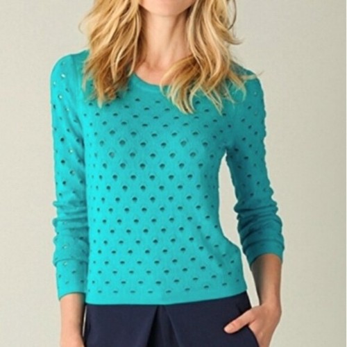 RAG & BONE Perforated Hole Knit Crew Neck Sweater