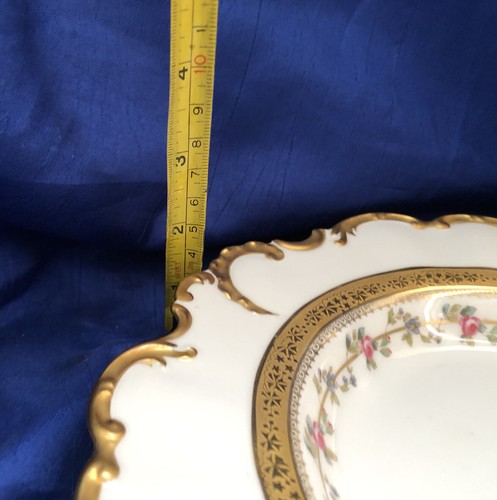 2 Wm.Guerin & Co.Limoges France Shallow Soup Pasta Bowls Scalloped Gold Trim VTG - Picture 10 of 12