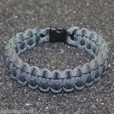 Charcoal Grey 550 lb Type III Paracord Survival Rope Bracelet - Made in the USA