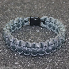Charcoal Grey 550 lb Type III Paracord Survival Rope Bracelet - Made in the USA