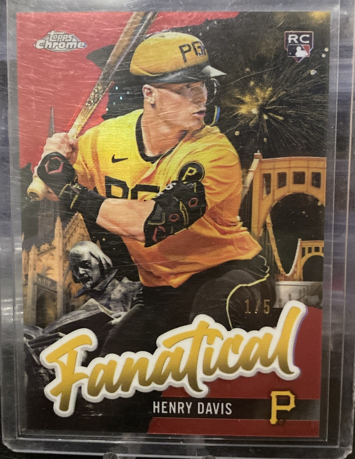 2024 Topps Chrome Fanatical Henry Davis #FAN-10 Red Refractor 1/5 BOOKEND RC