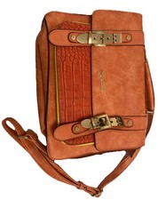  Bessie, orange, cross shoulder, Satchel style handbag and matching purse.  New