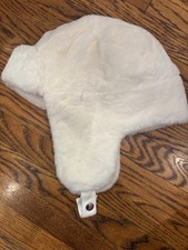 Winter Faux Fur Trapper White Hat Aviator Warm Womens One Size New
