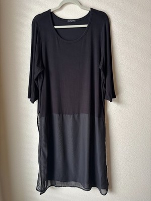CHA CHA VENTE Black Sheer Tunic Top Dress Women's 1X Boho Chic Whimsigoth Artsy
