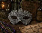 Silver Mask Ornament Mardi Gras New Orleans Louisiana Cajun Creole Parade F S