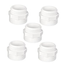 5 Pack 2" PVC Fittings, 2 inch NPT Male PVC Pipe Adapter Socket x NPT Male
