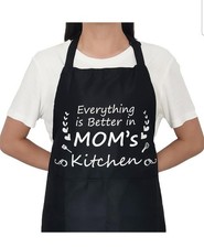 Everything is Better in Mom's Kitchen Black Apron - Gifts For Mom