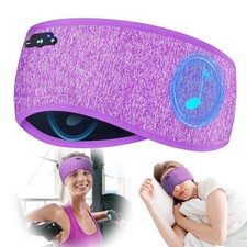 Sleep Headphones Bluetooth 6.0 Headband, 20Hr Headband Headphones with Purple