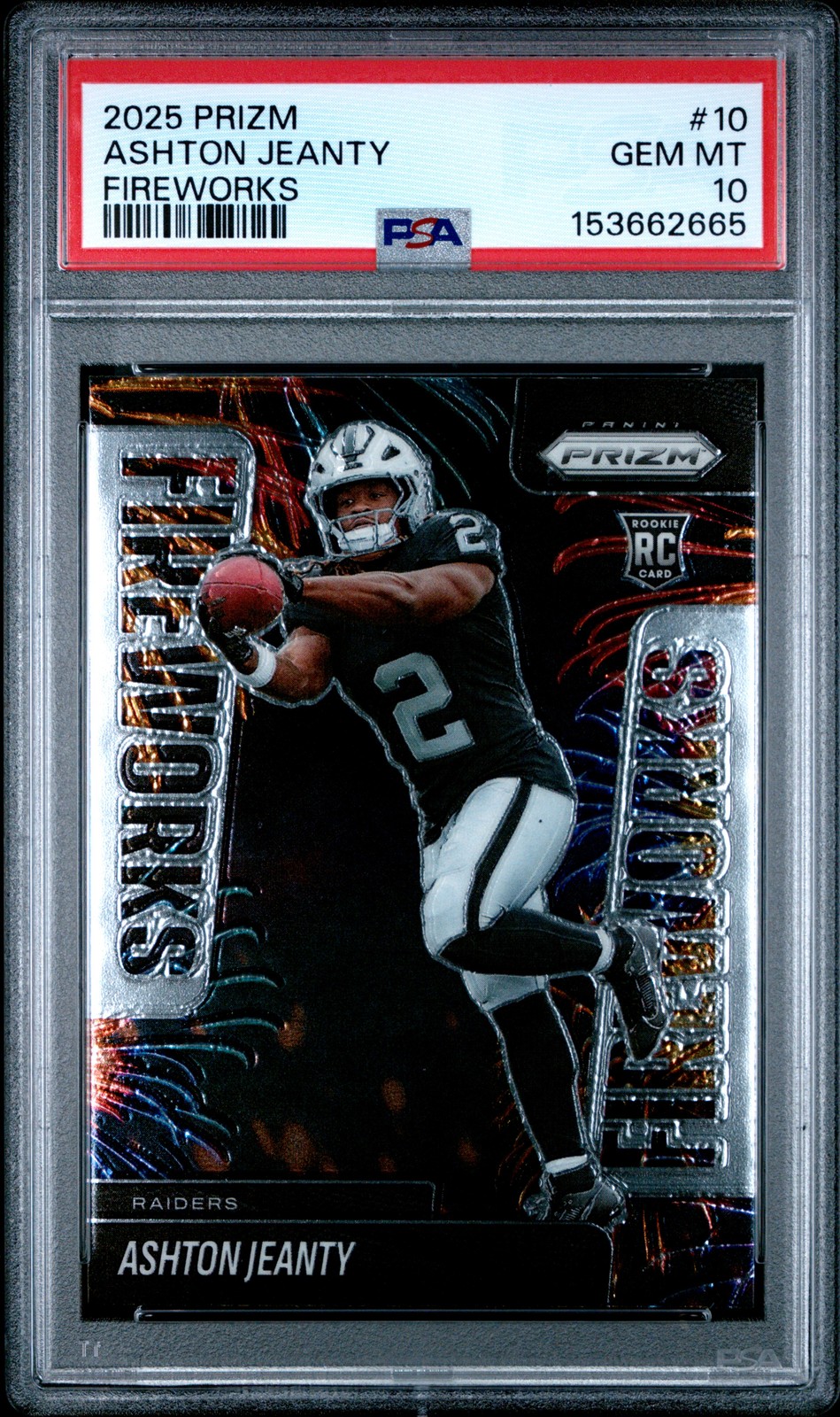 Ashton Jeanty Panini Prizm Fireworks #10 Base