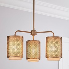 Dunelm Vienna 3 Light Ceiling Fitting In Champagne Brass