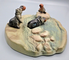 RARE Hagen Renaker Hippo River w/Hippos - Incredible!