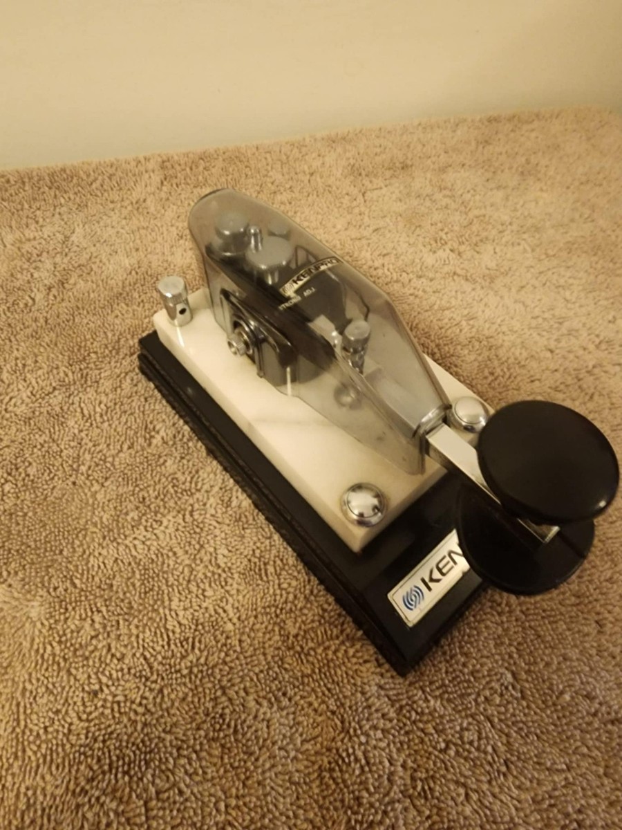 Kenpro KK-70 CW Morse Code Straight Key Marble Cover Vertical