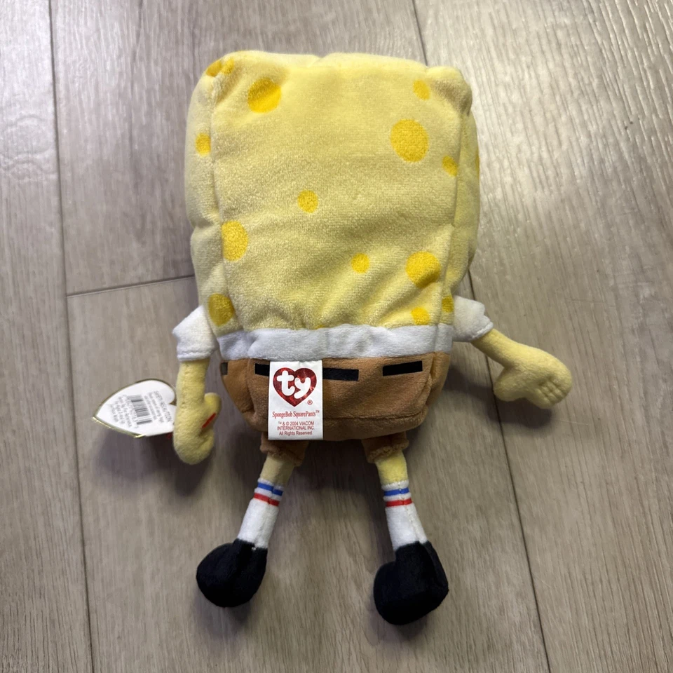 Pantalones cuadrados Bob Esponja TY Beanie Babies 8" Peluche Nickelodeon Foto 2 de 3
