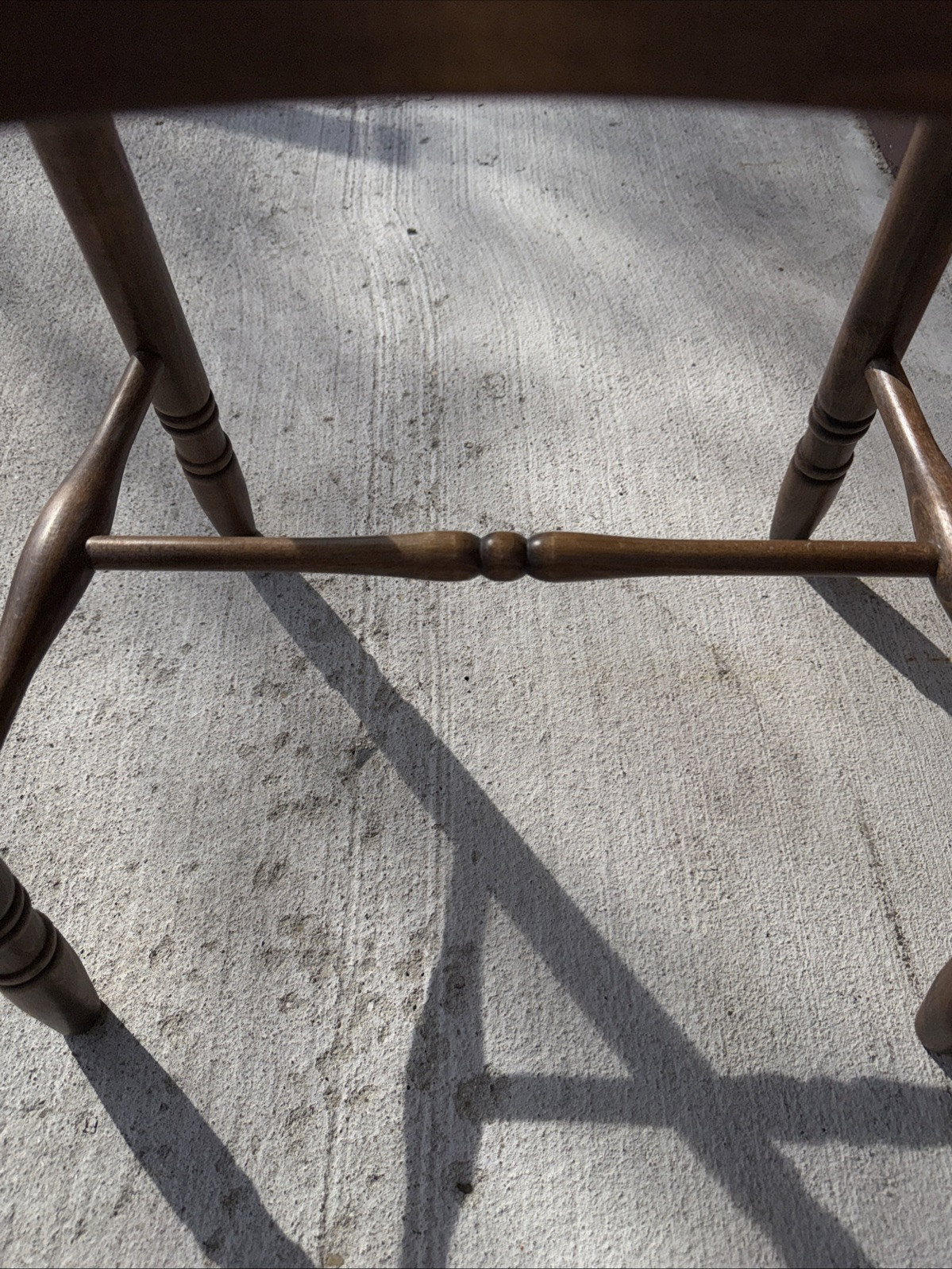 Mid Century Kidney Bean Walnut Spindle Back Vanity Chair Stool Bench Seat