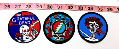 Grateful Dead 3 PATCH SET JERRY GARCIA, BOB WEIR, PHIL LESH, BILL KREUTZMANN BX