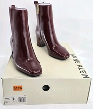 Woman Boots Anne Klein Alisia Pull On Patent Leather - Color: Wine - Sz 6 M NIB