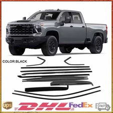 For 2020-2025 Chevy Silverado HD 2500/3500 black Window Decor Trim Strip Cover
