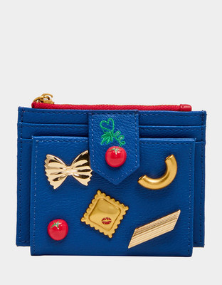 Betsey Johnson Kitsch Penne For Your Thoughts Bifold Wallet Blue Multi NWT