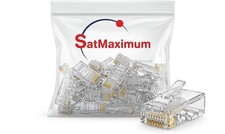 100 PCS Cat5e RJ45 Connectors Gold Plated Ethernet Plugs UTP Network Cable