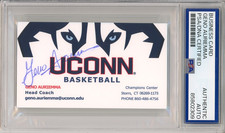 GENO AURIEMMA SIGNED BUSINESS CARD PSA DNA COA UCONN BASKETBALL COACH AUTOGRAPH