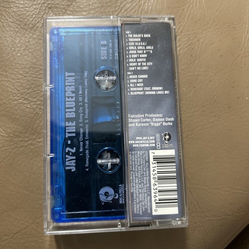 Jay Z Blueprint Used Eminem Kanye Roc A Fella Blue Cassette - Picture 2 of 4