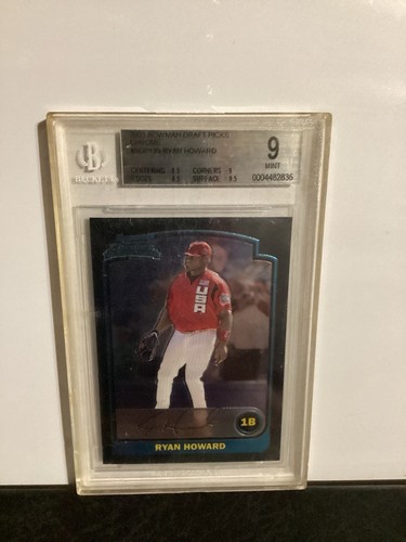 2003 Bowman Chrome Ryan Howard 1st Year Rookie Card RC BGS 9 #138 PHILLIES