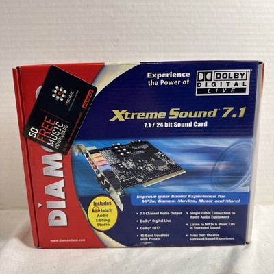 Diamond Extreme Sound 7.1/ 24 Bit Sound Card Dolby Digital Computer NEW IN BOX