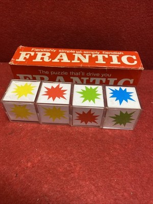 Vintage Frantic Puzzle Würfelspiel Onsworld Limited 1980 Made In England RAR
