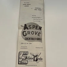 Elkhorn Lodge Aspen Grove Lounge Cocktails-Grill 1958 Estes Park CO Ad SAG8-7
