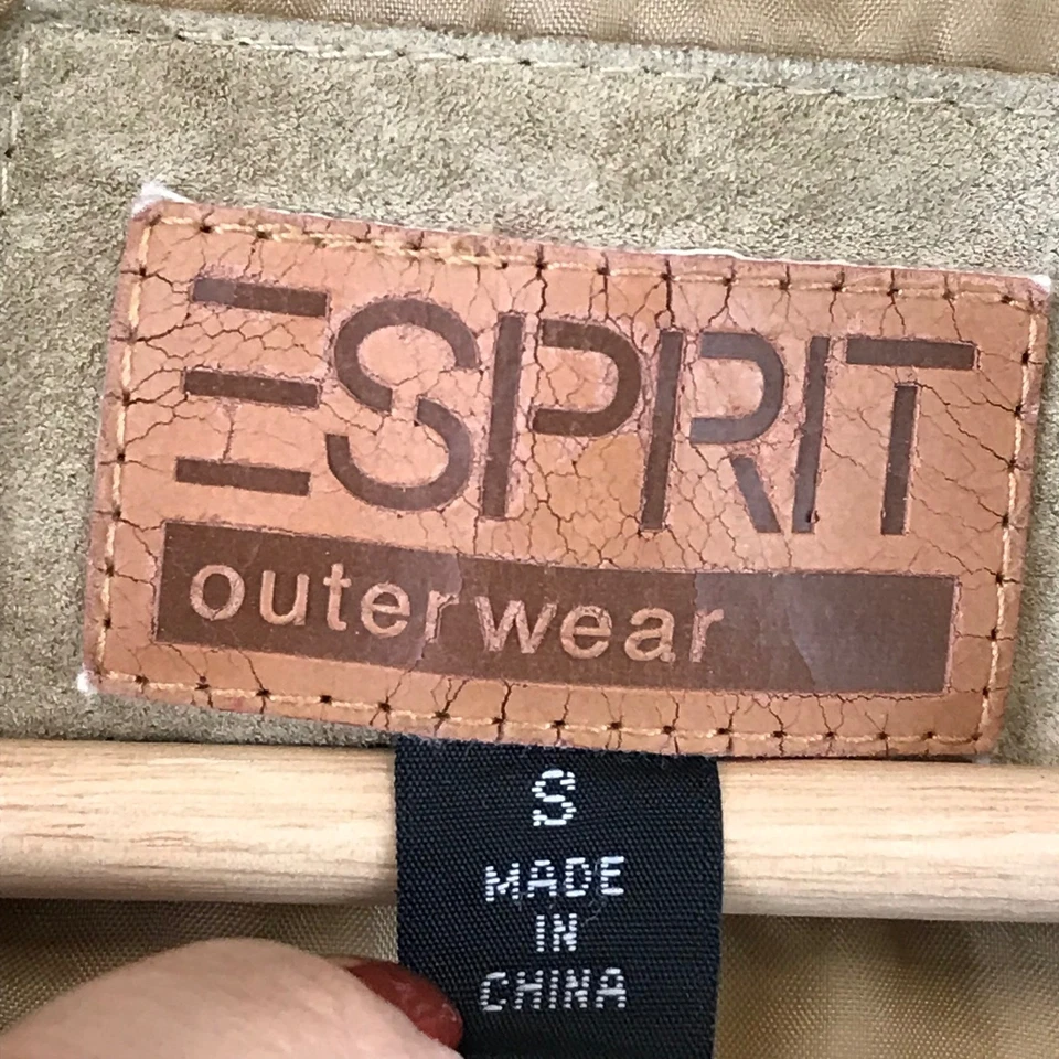 Chaqueta Blazer Para Mujer Vintage Esprit Gamuza Flecos Estilo Occidental Bronceado S Foto 3 de 4