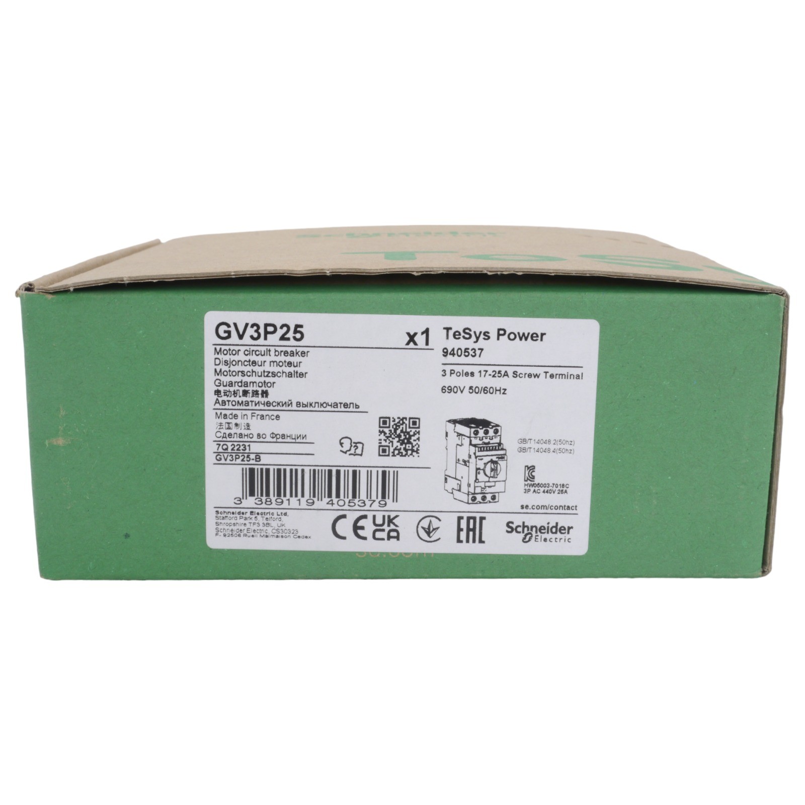 SCHNEIDER ELECTRIC GV3P25 MOTORSCHUTZSCHALTER