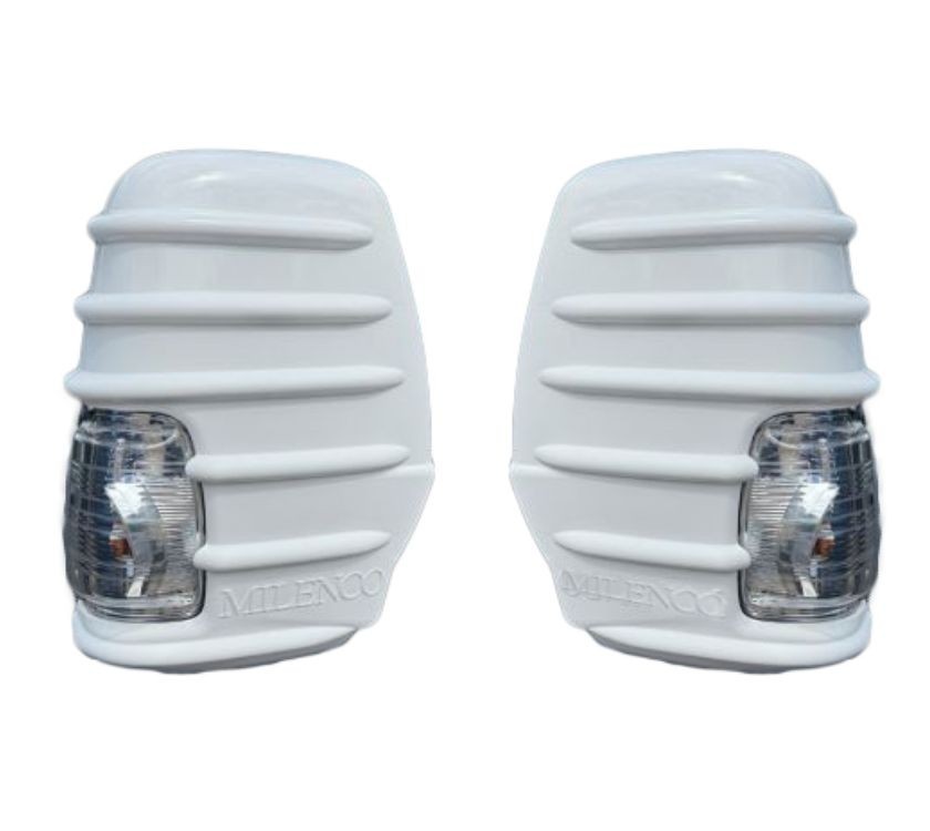 Milenco Transit Mirror Protectors Bumpers Motorhome - Short Arm White 7511