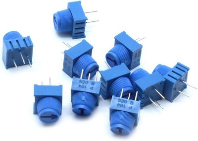 10Pcs 100K Breadboard Trim Potentiometer Knob, Model 3386MP-104