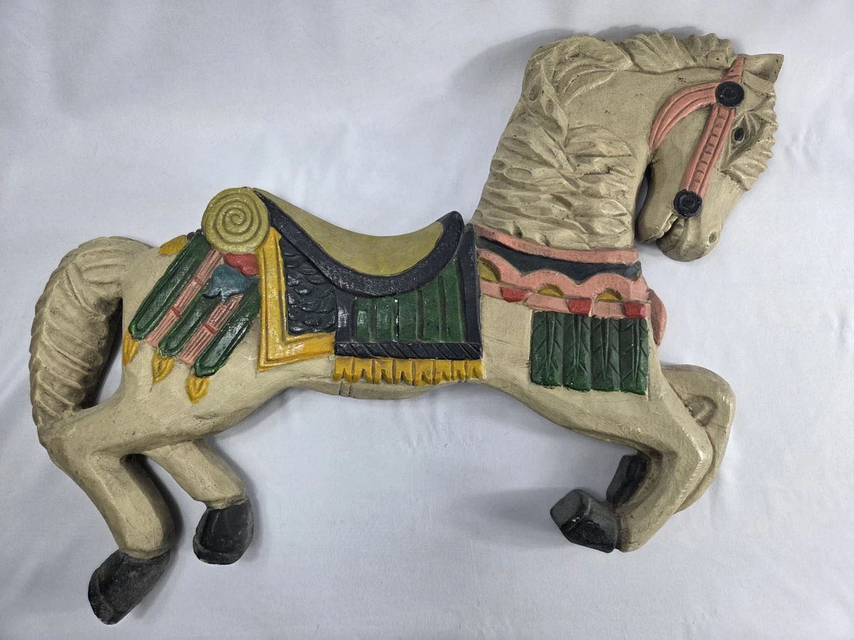 木制旋转木马，手工马收藏品| eBay
