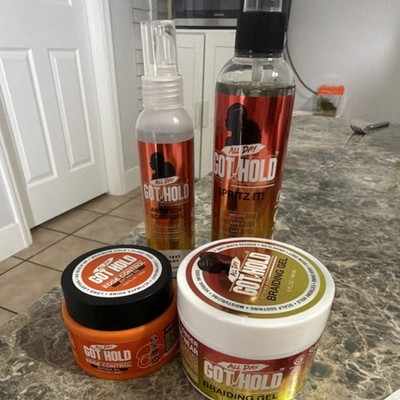 All Day Got Hold Hair Gel Set Braiding Gel Edge Control Spritz It Anti-Itch