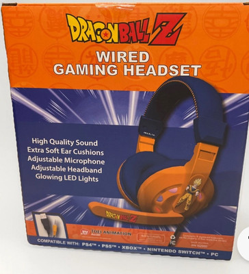Dragon Ball Z Goku Wired Game Gaming Headset Headphones LED