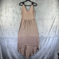 Double Zero Dress Women’s M Tan V-Neck Hi Lo Hem