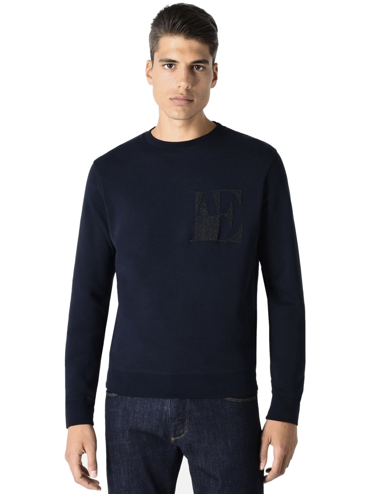 Мужская толстовка с логотипом Emporio Armani, маленькая, темно-синяя - 395 новозеландских долларов