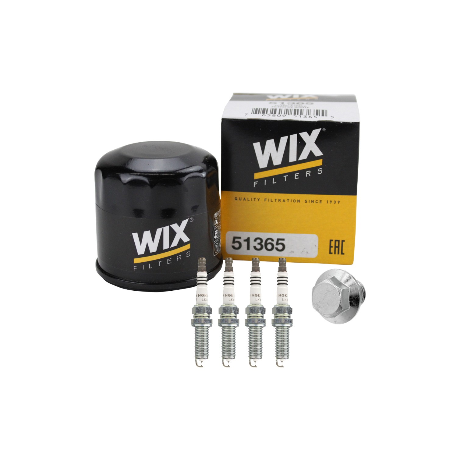 Wix Engine Oil Filter  NGK 4 Spark Plugs kit for Suzuki Equator 2.5L L4 QR25DE