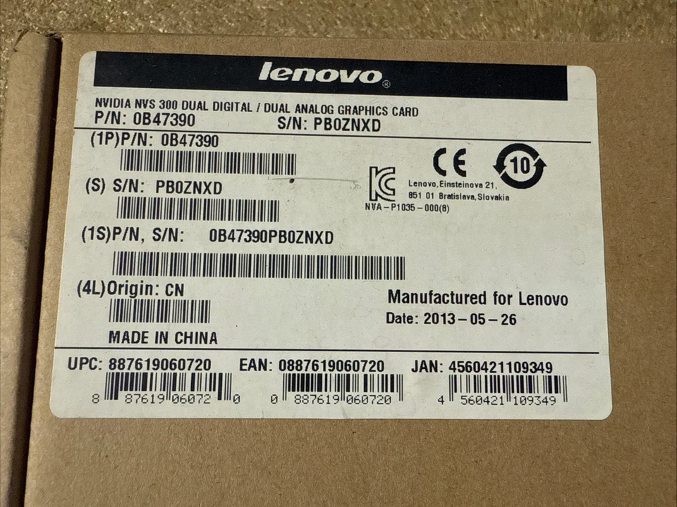 Lenovo Nvidia NVS 300 PCIe Dual Digital Analog Video Graphics Card 0B47390 NEW - Image 2 of 4