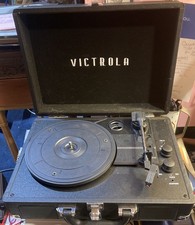 Victrola 3-Speed Bluetooth Suitcase Record Player w/Built-In Speakers Smart Plug